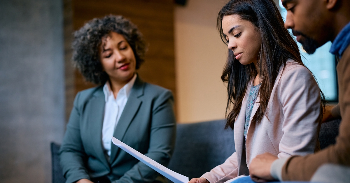 couple going through financial reports