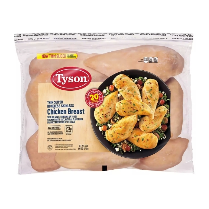 Bj's-Tyson Thin Boneless Chicken Breasts