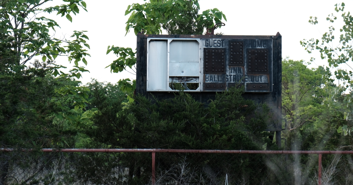 abandoned baseball field