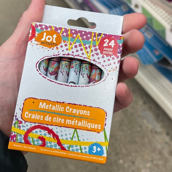 jot activity metallic crayons