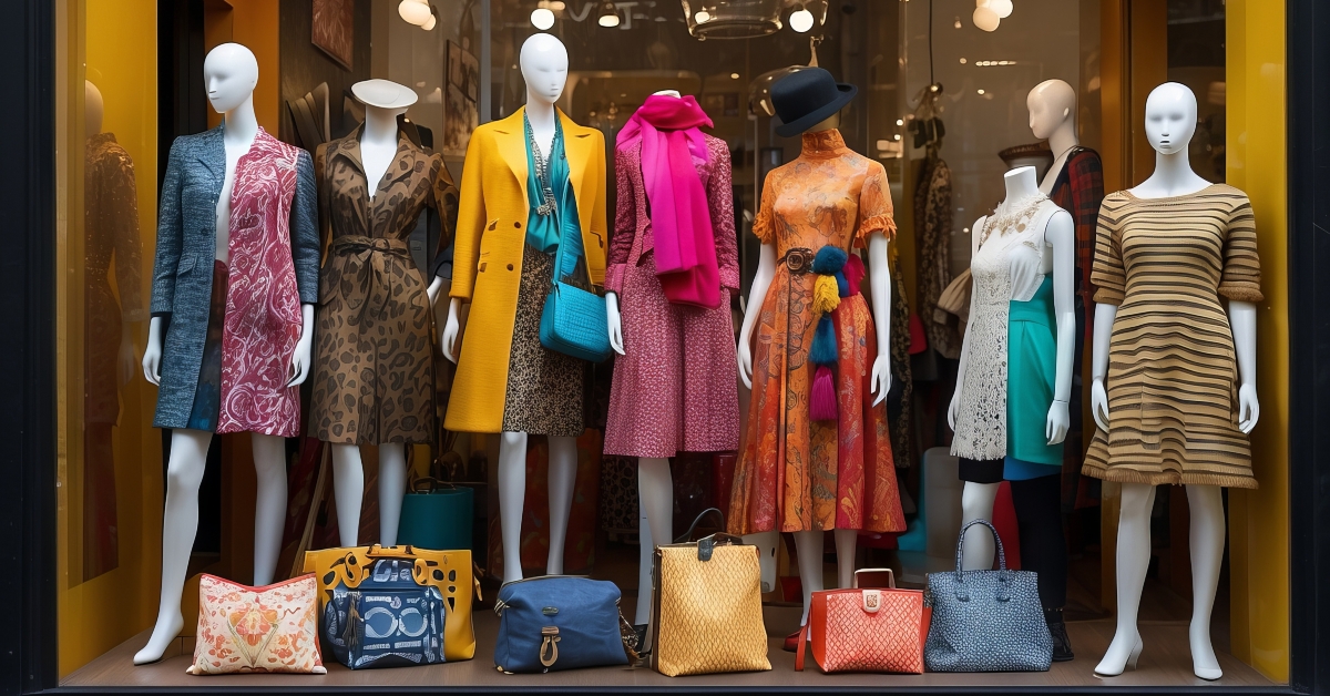 white mannequins wearing clothes