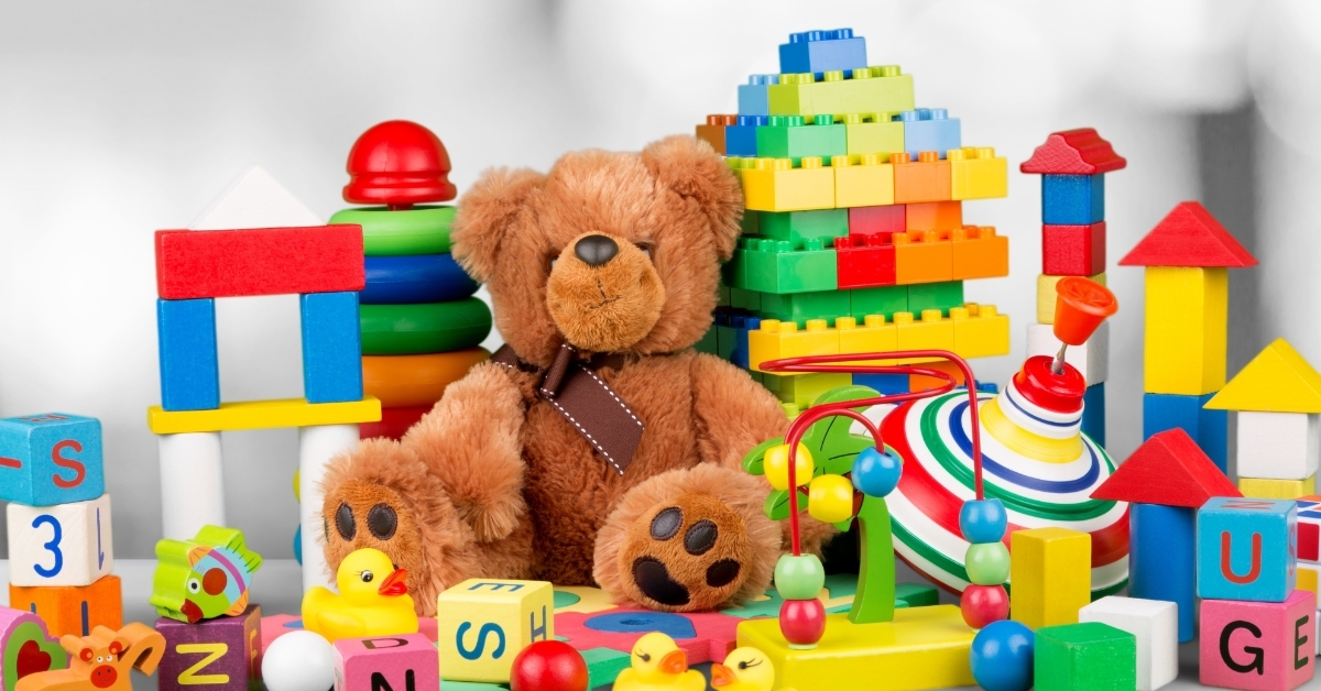 colorful toys collection on desk