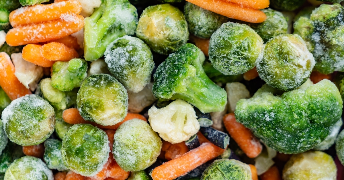frozen vegetables closeup