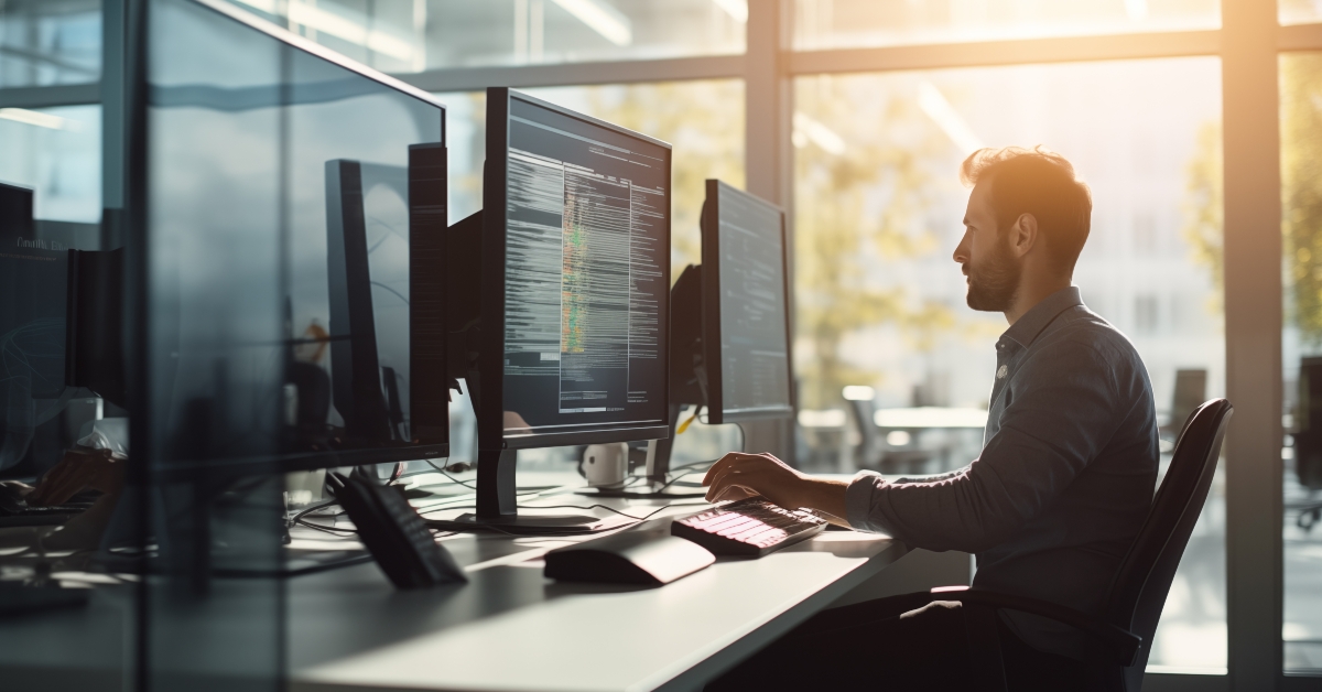 software developer working on coding