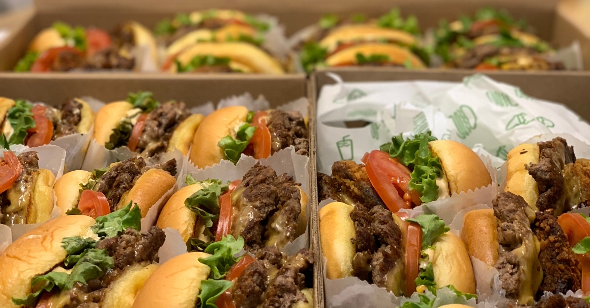 box of hamburgers