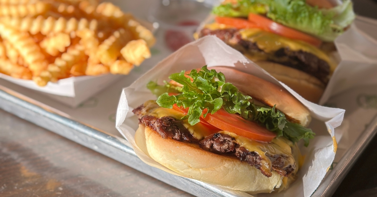 shake shack hamburger and potatoes