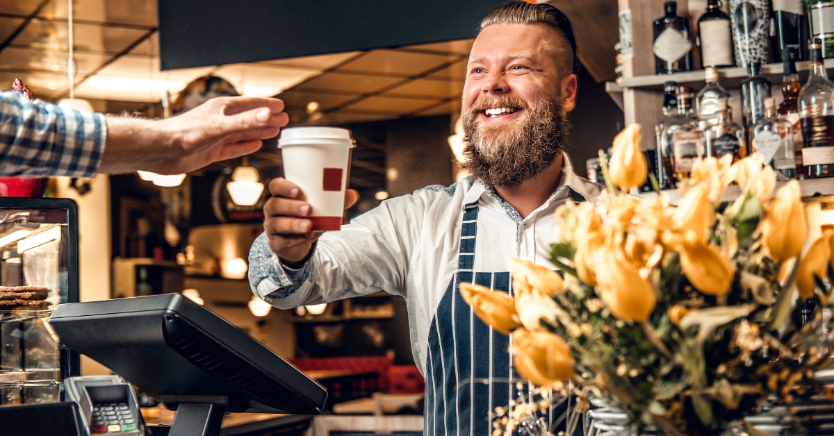man selling coffee