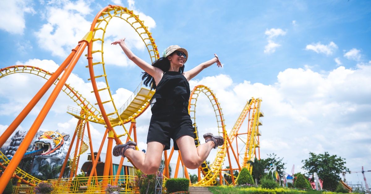 amusement park in summer