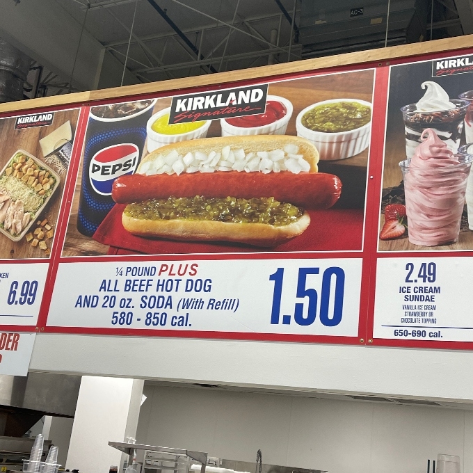 Hot Dog Combo on menu