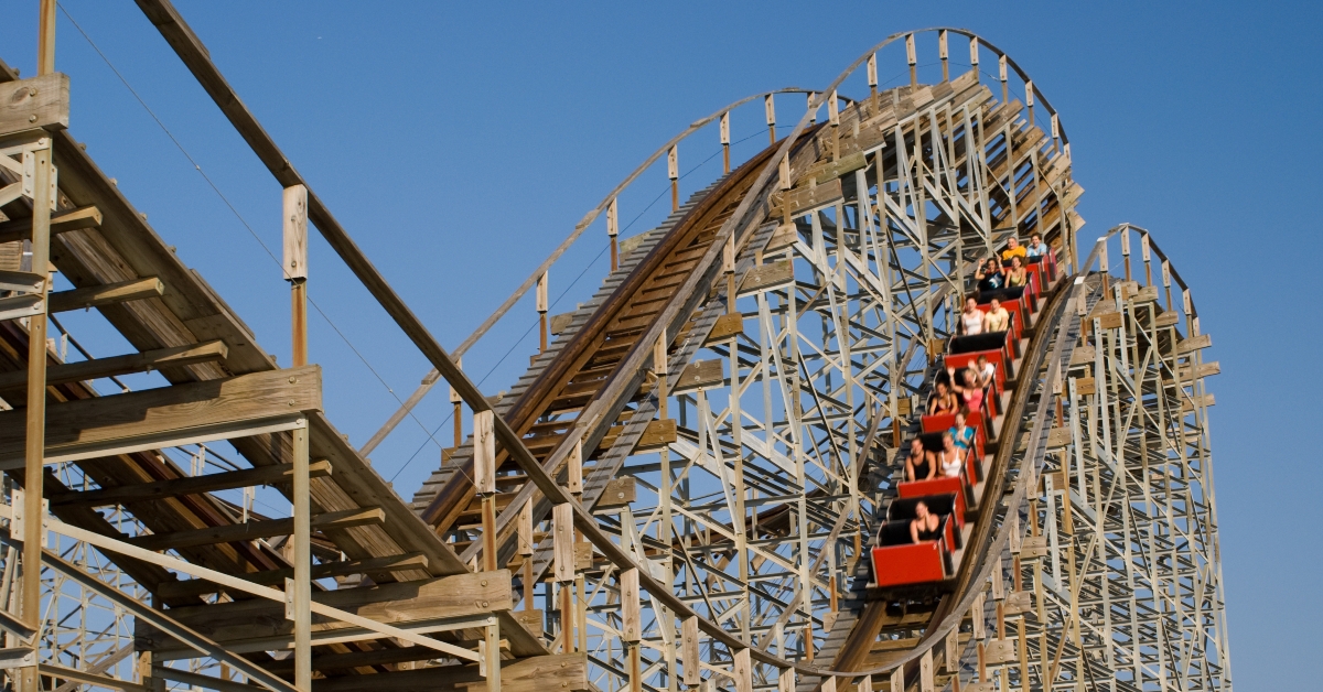 old wooden rollercoaster