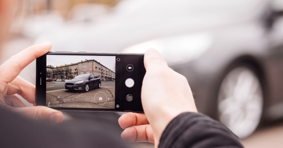 taking picture of a car