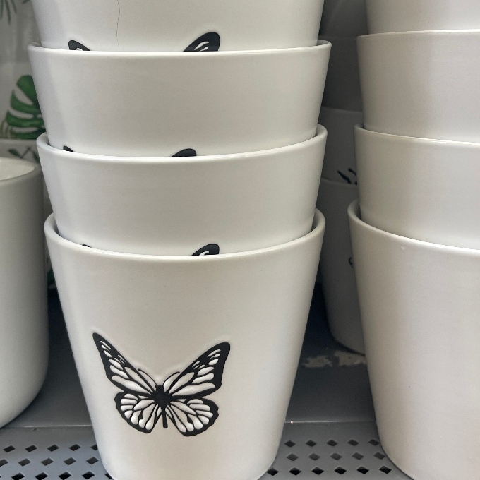 mainstays white butterfly planter pot