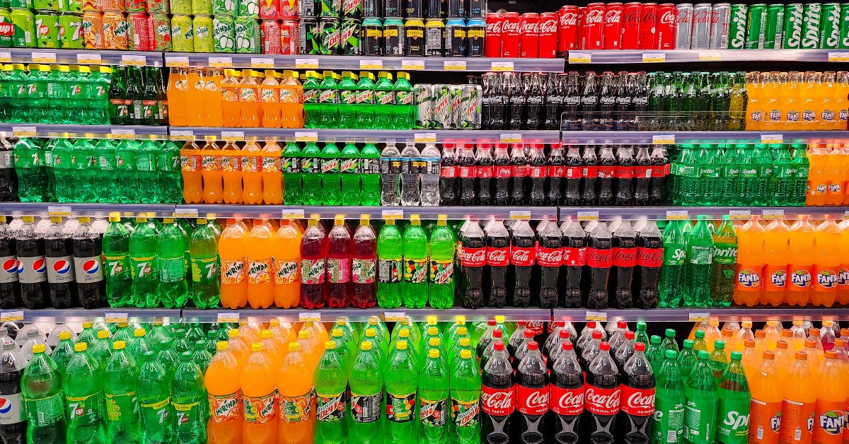 various carbonated soft drinks