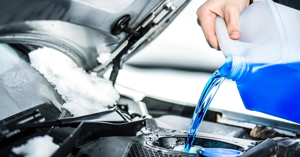 pouring antifreeze