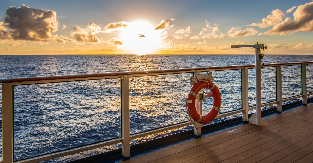 sunset on cruise vacation