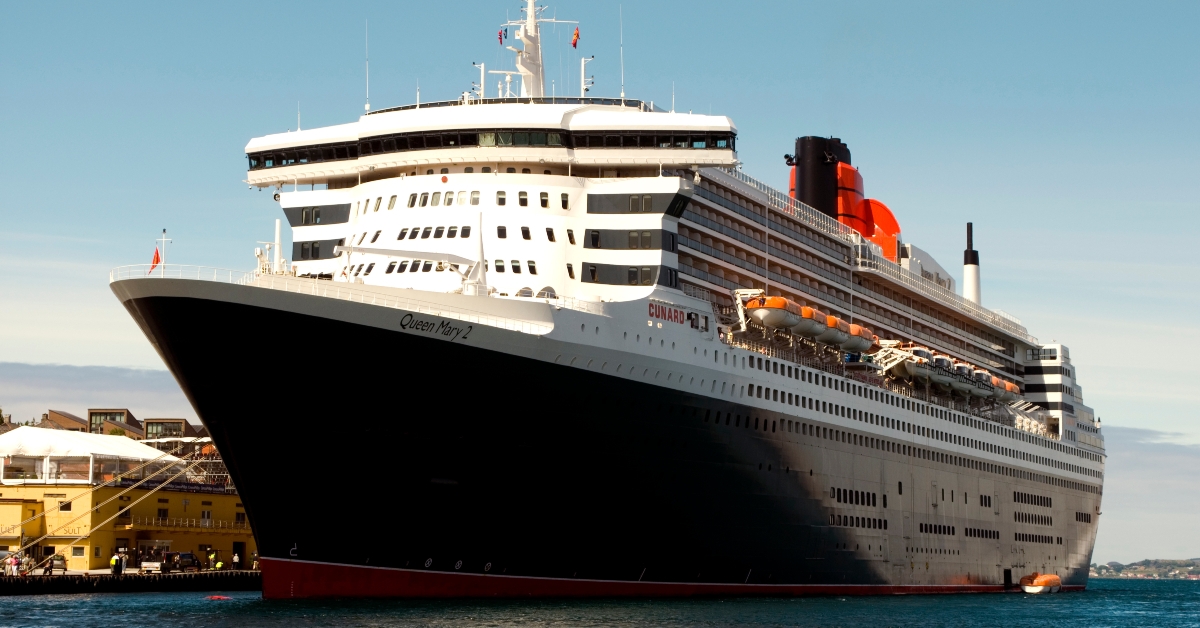 black and white cruise ship