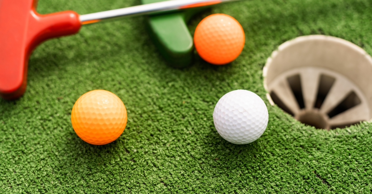 golf ball on artificial grass