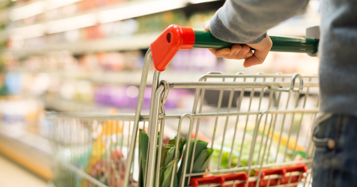 man shopping in a supermarket