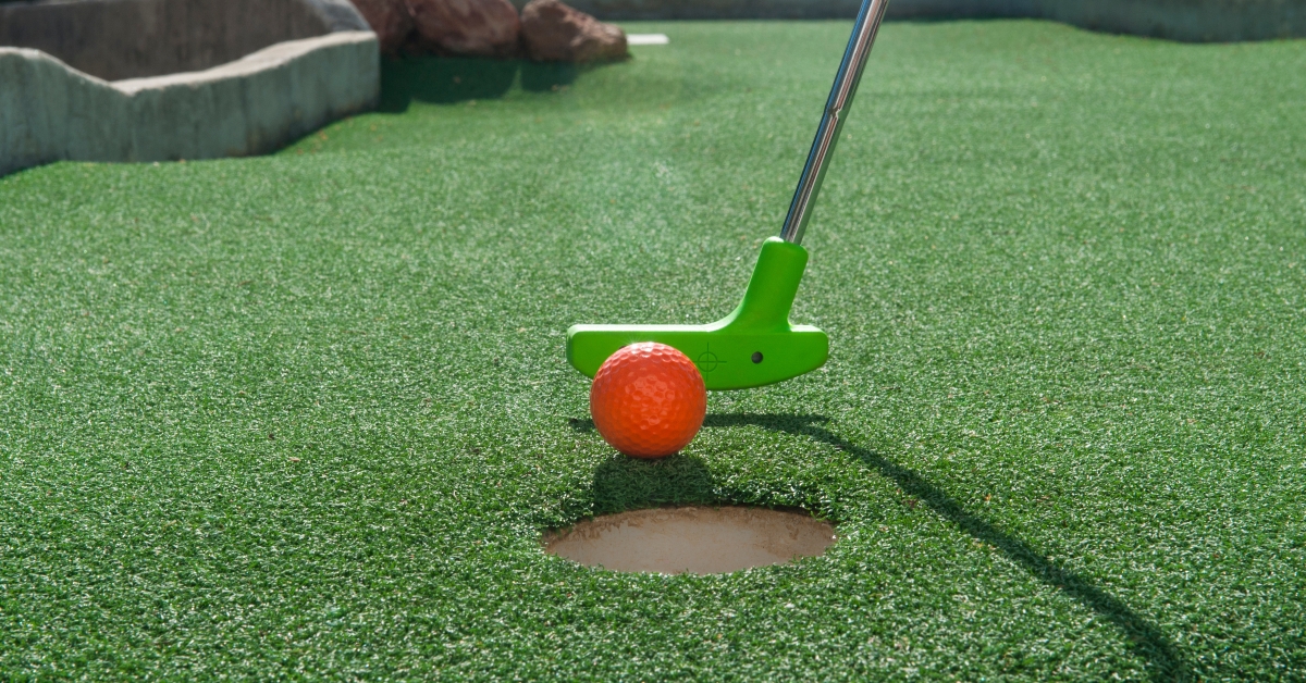 miniature golf orange ball