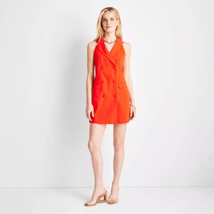 mini sleeveless blazer dress