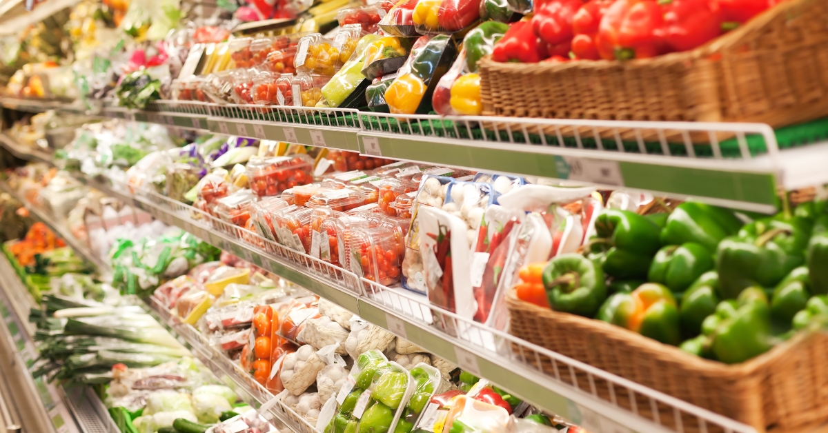 shelf in the supermarket