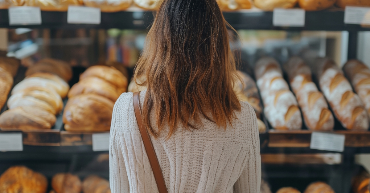 woman browsing bread