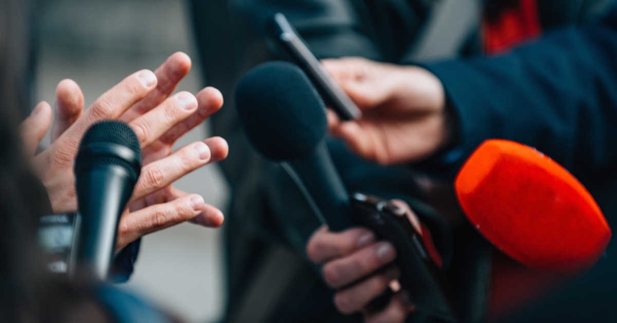 Interviewing businessman 