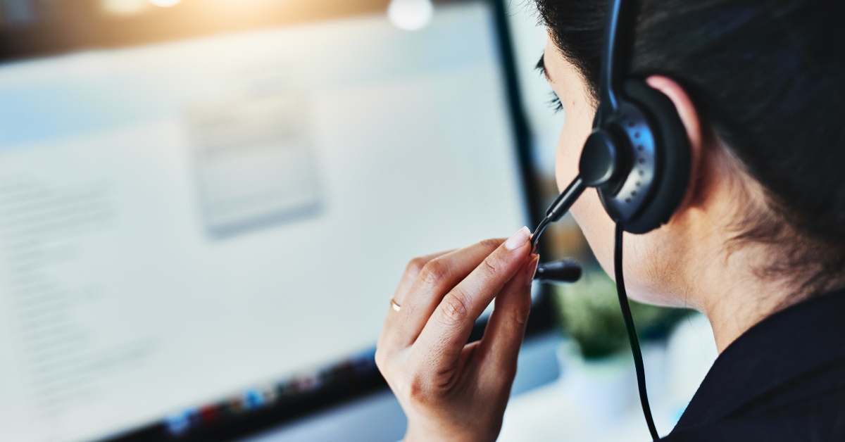 woman working in a call centre