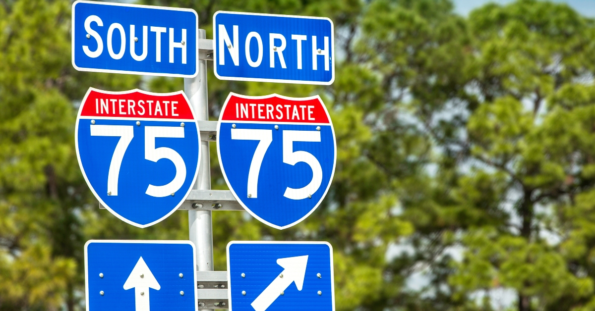 directional highway sign