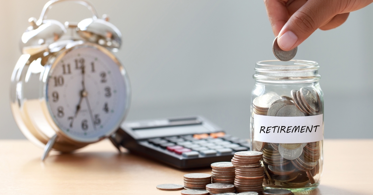 man saving money for retirement concept