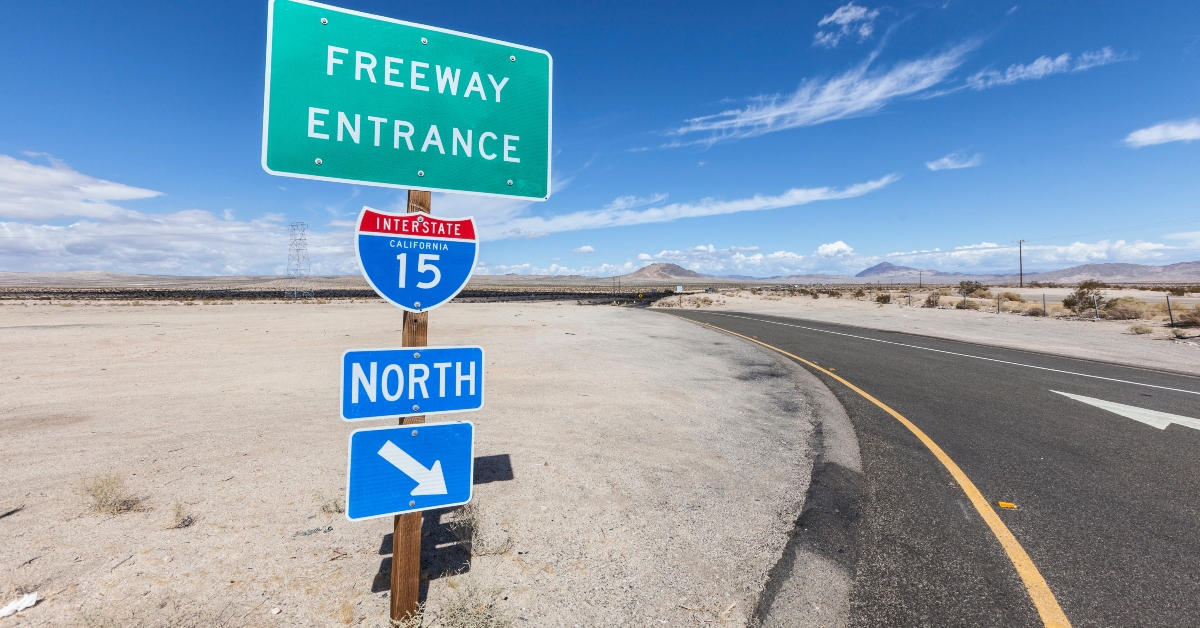 ramp sign in mojave desert