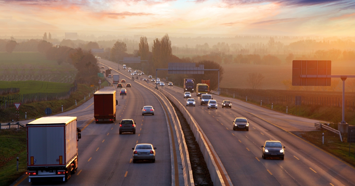 traffic on highway with cars