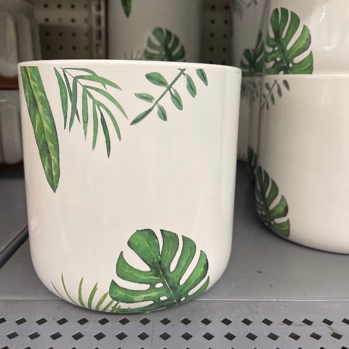 mainstays green leaves planter