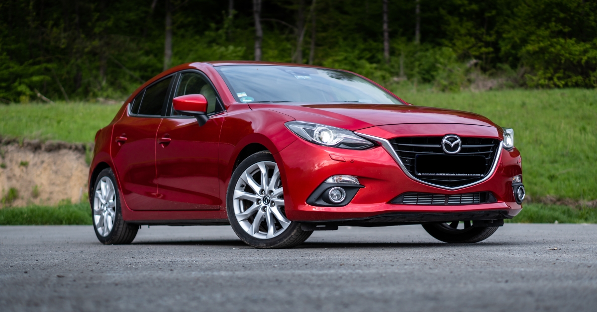 red metallic finish mazda