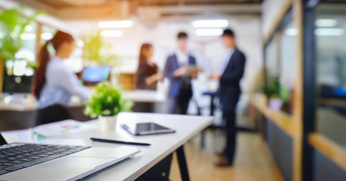blurred office working background