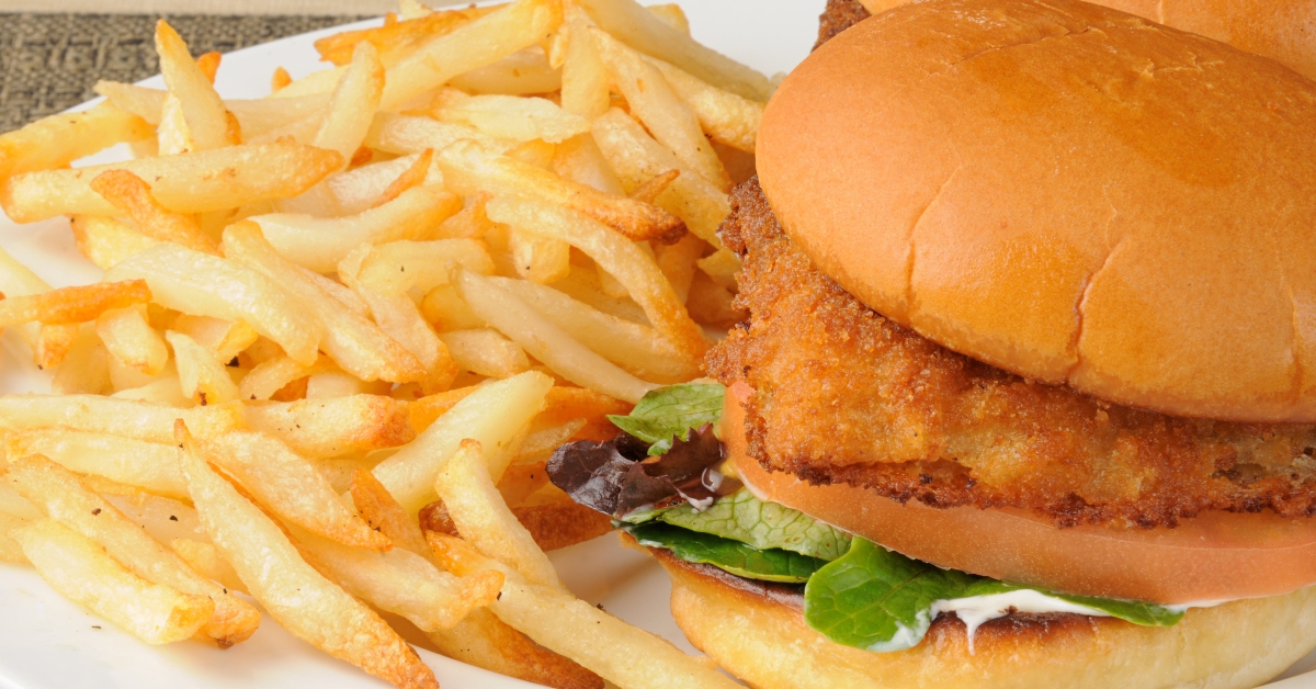 fish sandwich and fries