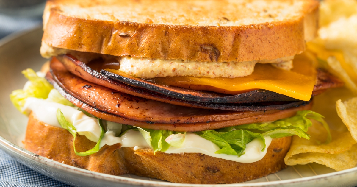homemade fried bologna sandwich