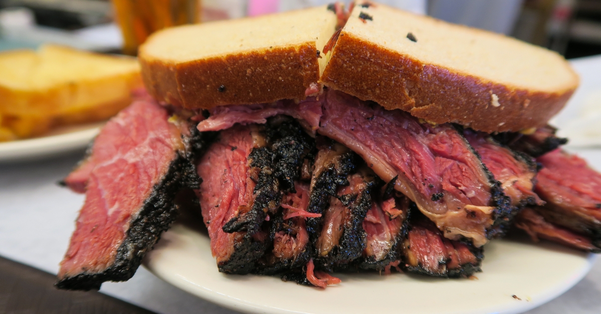 pastrami smoked meat sandwich
