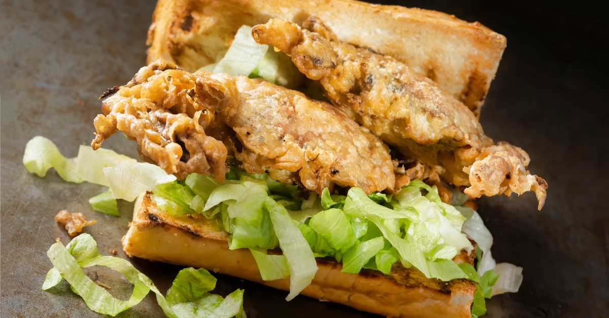 seafood po boy sandwich