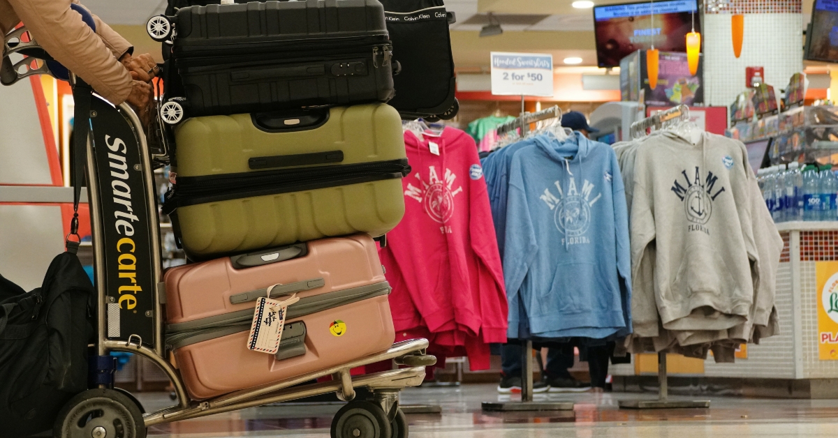 stack of luggage on trolley