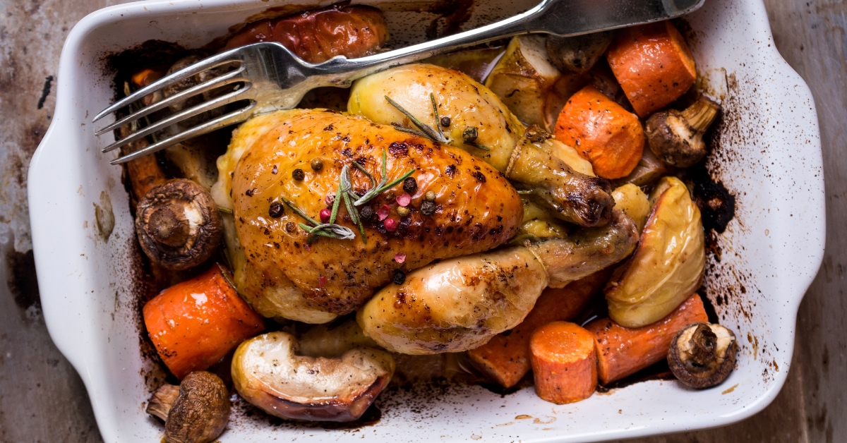 whole baked juicy chicken 