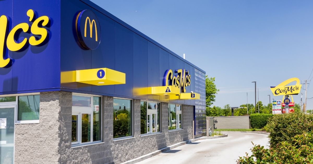 CosMc's small-format restaurant cashier windows