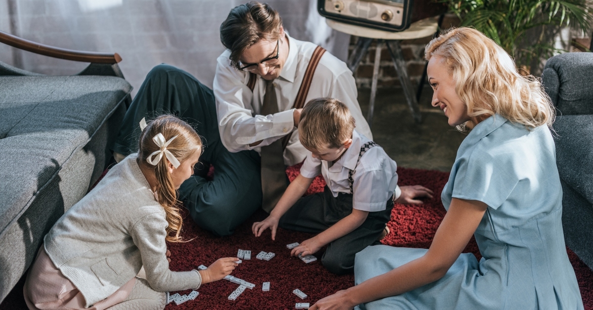 happy family with two children