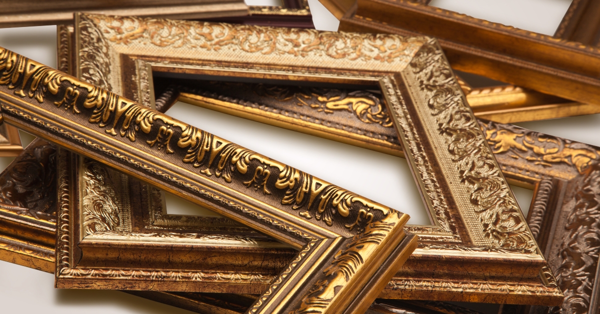 heap of gold antique frames