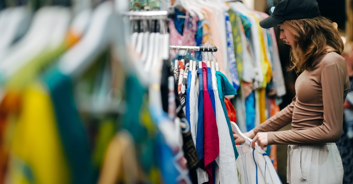 teenage girl choosing a clothes