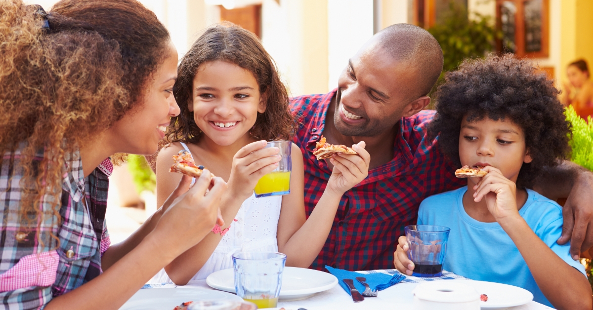 family eating meal