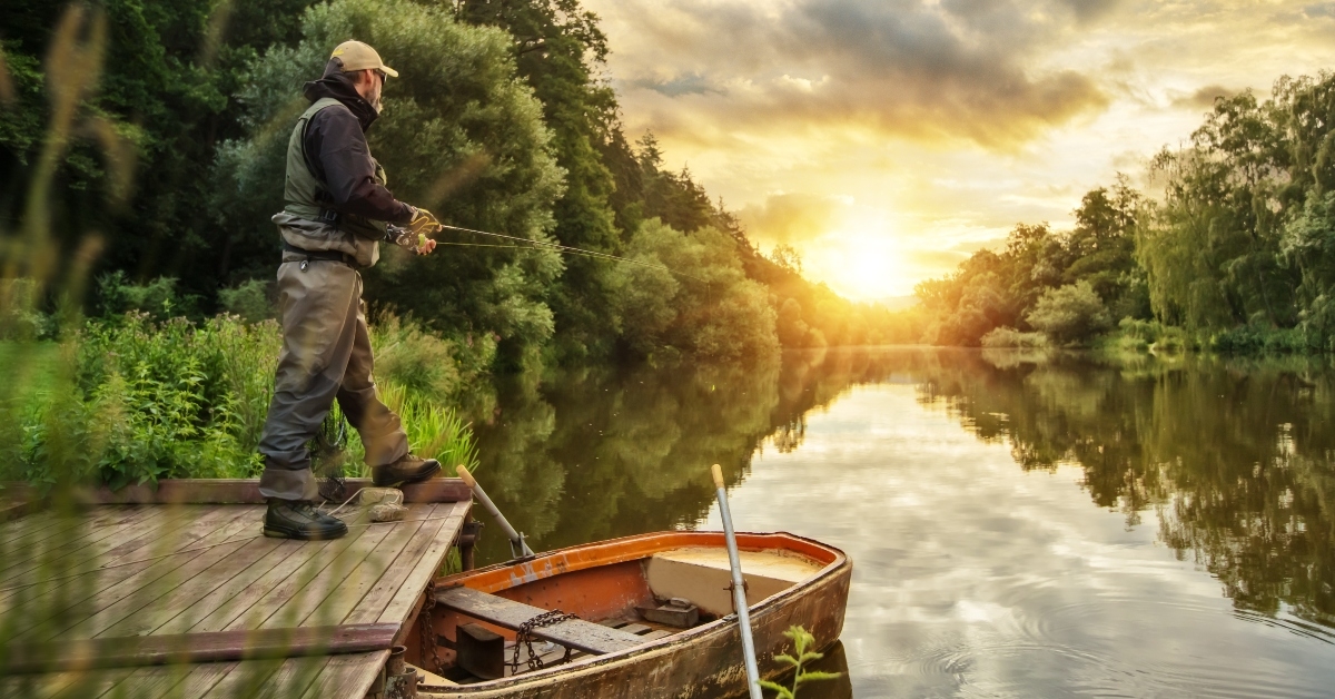 fisherman hunting fish