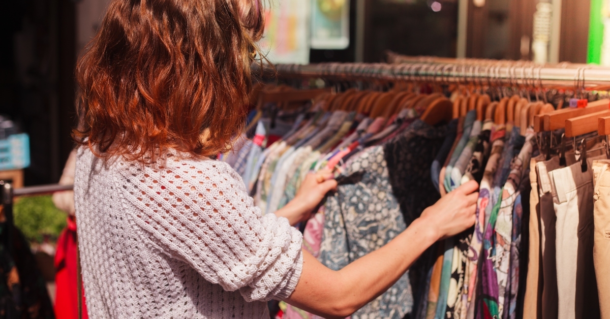 woman browsing clothes
