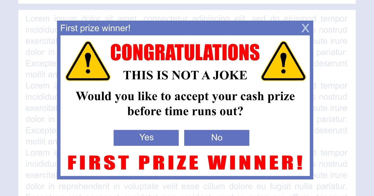 internet scam fake banner