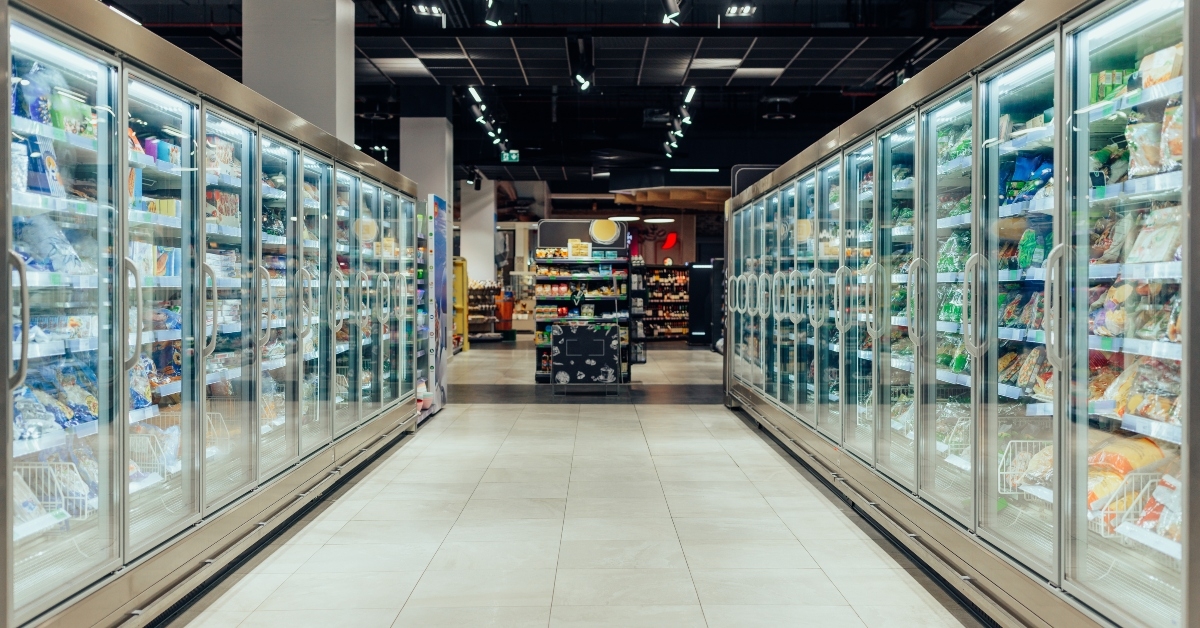 empty supermarket aisle